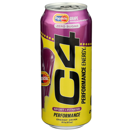 C4 Grape Popsicle Carbonated Performance Energy X - 16 Fluid Ounce