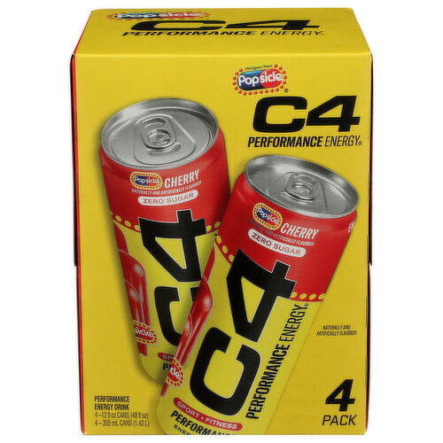 C4 Performance Energy Carbonated 4pk Cherry Popsicle - 12 Fluid Ounce - 4 Count