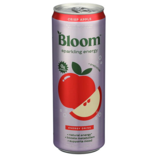 Bloom Nutrition Crisp Apple Sparkling Energy Drink - 12 Fluid Ounce Image 1 of 4