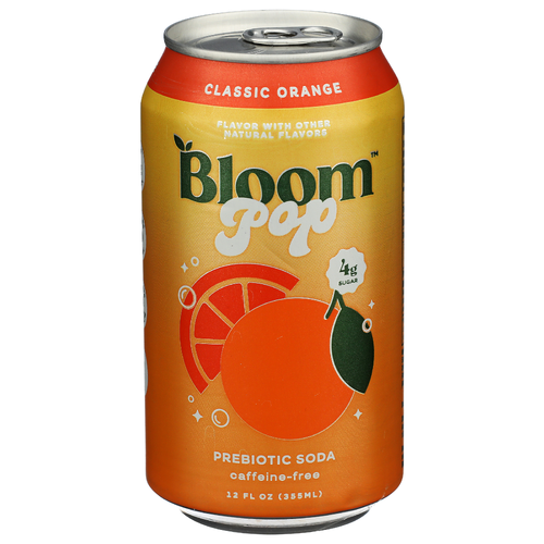 Bloom Pop Classic Orange Prebiotic Soda - 12 Fluid Ounce Image 1 of 4