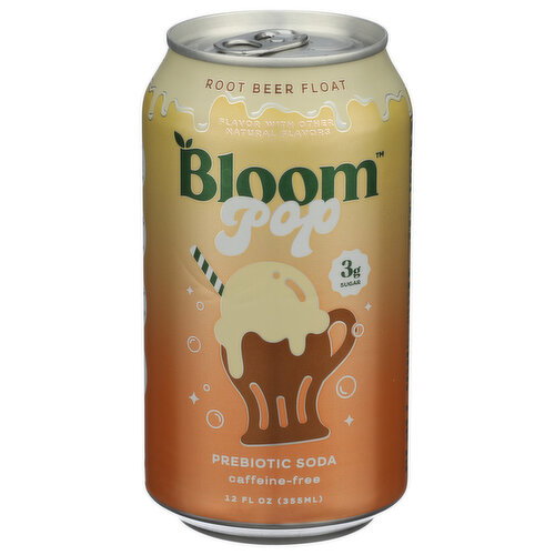 Bloom Pop Root Beer Float Prebiotic Soda - 12 Fluid Ounce Image 1 of 4