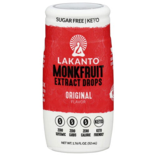LAKANTO Original Liquid Monkfruit Extract Drops Monk Fruit Sweetener - 1.76 Fluid Ounce