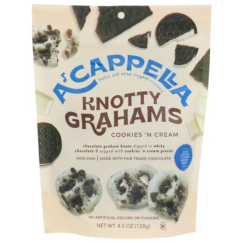 A'CAPPELLA Chocolate Cookies N Cream Knotty Grahams - 4.5 Ounce