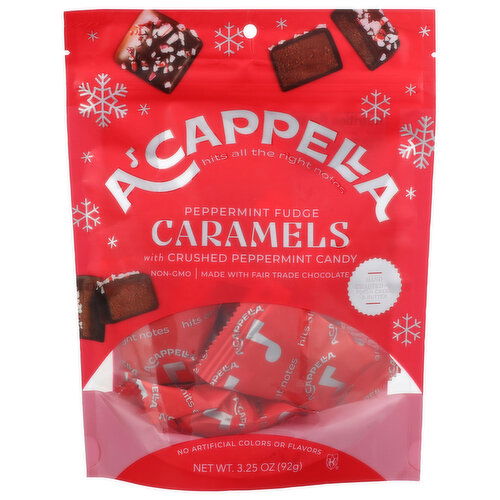 A'cappella Peppermint Fudge Caramels - 3.25 Ounce