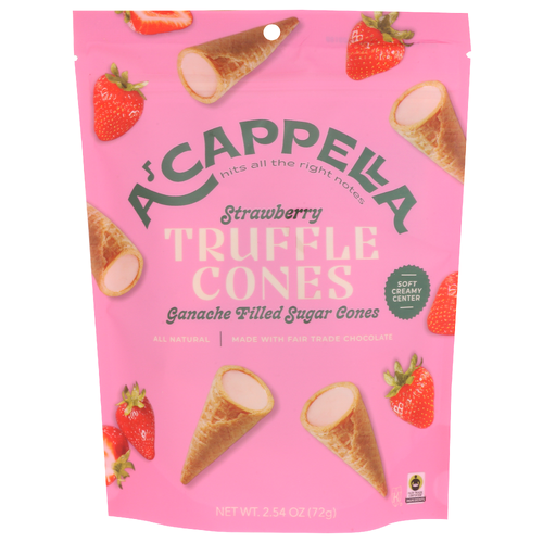 A'CAPPELLA Cone Truffle Strawberry - 2.54 Ounce