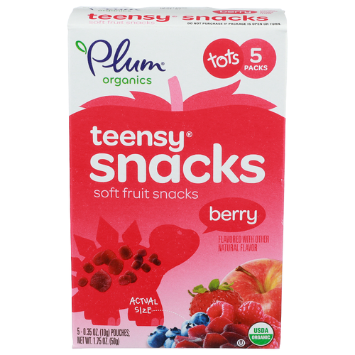 Plum Organics Berry Soft Fruit Snacks Teensy - 0.35 Ounce - 5 Count