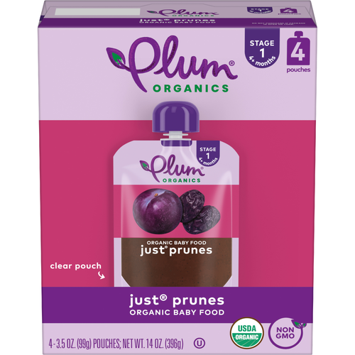 Plum Organics Prune Stage 1 Organic Baby Food Just Prunes - 3.5 Ounce - 4 Count Image 1 of 2
