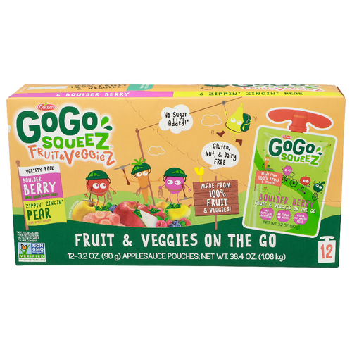 Gogo Squeez Variety Pack Fruit & Veggiez - 3.2 Ounce - 12 Count