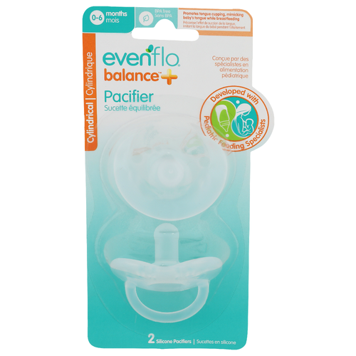 Evenflo Balance+ Cylindrical Silicone Pacifiers - 2 Count