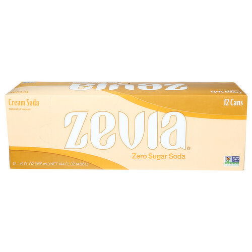 ZEVIA Zero Sugar Cream Soda - 12 Fluid Ounce - 12 Count