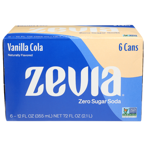 ZEVIA Vanilla Cola Soda - 12 Fluid Ounce - 6 Count