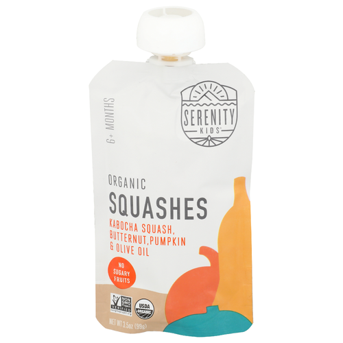 Serenity Kids Kabocha Squash, Butternut, Pumpkin & Olive Oil Organic Squashes - 3.5 Ounce