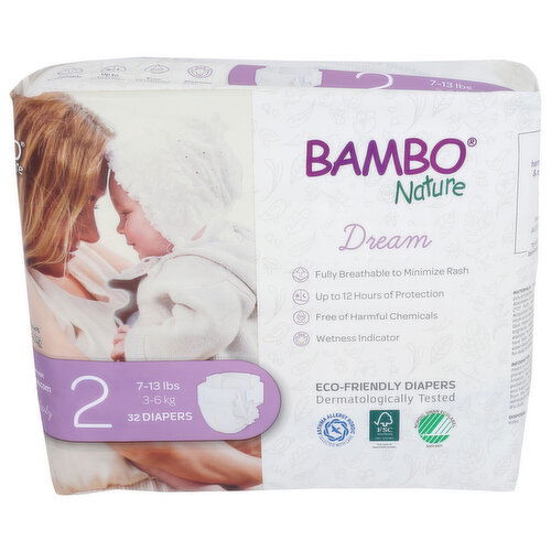 Bambo Nature Diapers Baby Size 2 - 32 Count