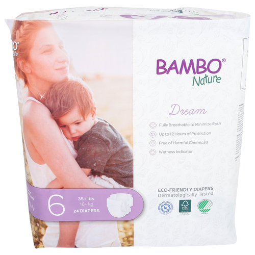 Bambo Nature Diapers Baby Size 6 - 24 Count