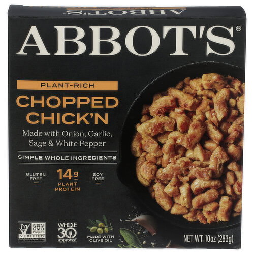 ABBOT's Butcher Chicken Chopped Plant-Rich Chick'n - 10 Ounce Image 1 of 4