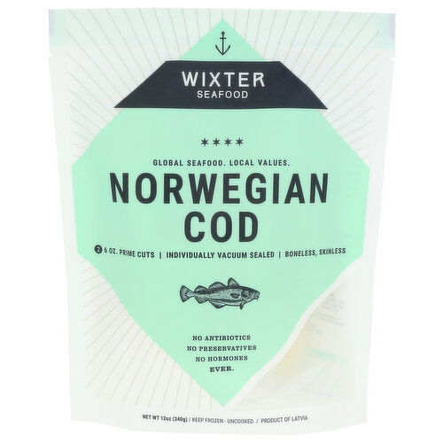WIXTER SEAFOOD Norwegian Cod - 6 Ounce - 2 Count