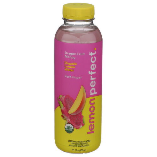 lemon perfect Zero Sugar Dragon Fruit Mango Organic Lemon Water - 15.2 Fluid Ounce Image 1 of 4