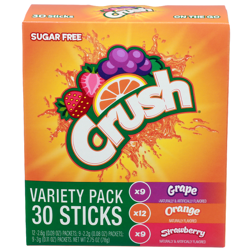 Crush Grape Orange Strawberry On The Go Variety Pack - 0.092 Ounce - 30 Count