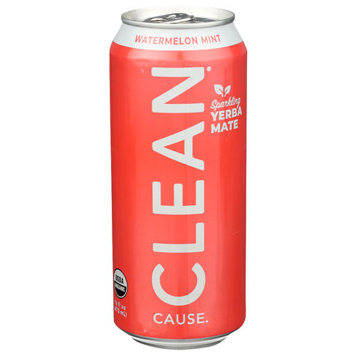 Clean Cause Watermelon Mint Sparkling Yerba Mate - 16 Fluid Ounce