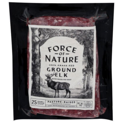 Force Of Nature 100% Grass Fed Pasture Raised Ground Elk - 14 Ounce