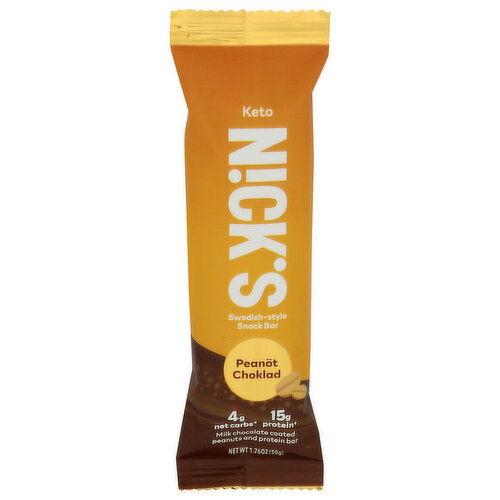 NICK's Choklad Peanöt Keto Bar 4 Pack - 1.76 Ounce