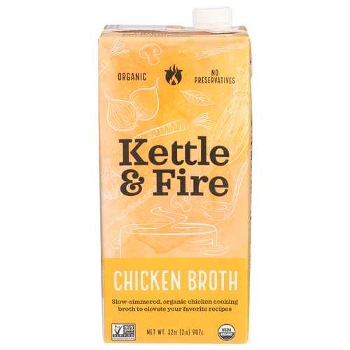 Kettle & Fire Chicken Cooking Broth - 32 Ounce