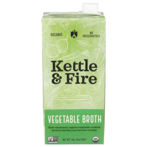KETTLE AND FIRE Cooking Broth Vegetable - 32 Ounce