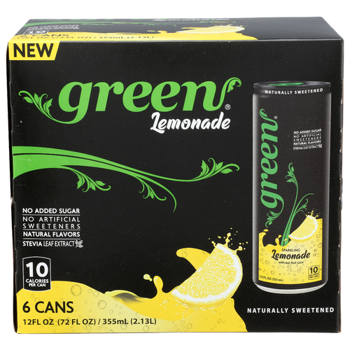 Green Lemonade With Real Fruit Juice, Naturally Sweetened, No Extra Sugar, Preservatives, Artificial Sweeteners - 12 Fluid Ounce - 6 Count