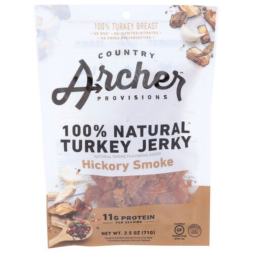 Country Archer Provisions Jerky Hickory Smoke Turkey - 2.5 Ounce