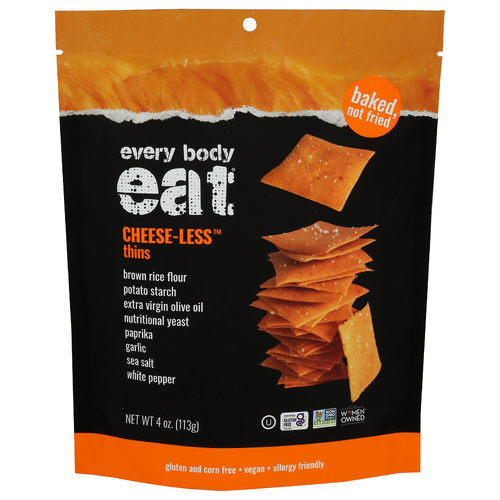 Every Body Eat Cheese-Less Crackers Snack Thins - 4 Ounce