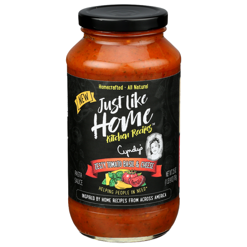 Just Like Home Pasta Sauce Zesty Tomato Basil & Cheese - 25 Ounce