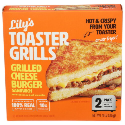 Lily's Toaster Grills Grilled Cheese Burger Sandwich - 3.55 Ounce - 2 Count