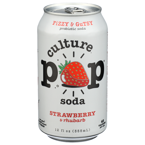 Culture Sparkling Strawberry & Rhubarb Probiotic Soda - 12 Fluid Ounce Image 1 of 4