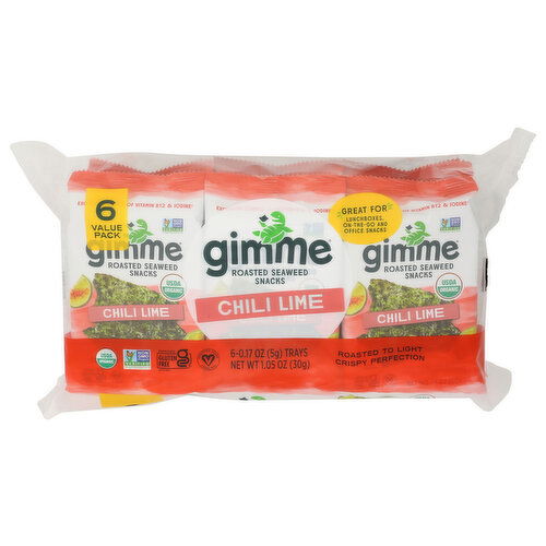 Gimme Organic Roasted Seaweed Snacks - 0.17 Ounce - 6 Count
