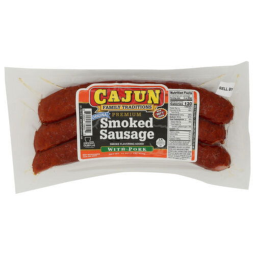 CAJUN FAMILY TRADITIONS Pork Smoked Sausage - 16 Ounce