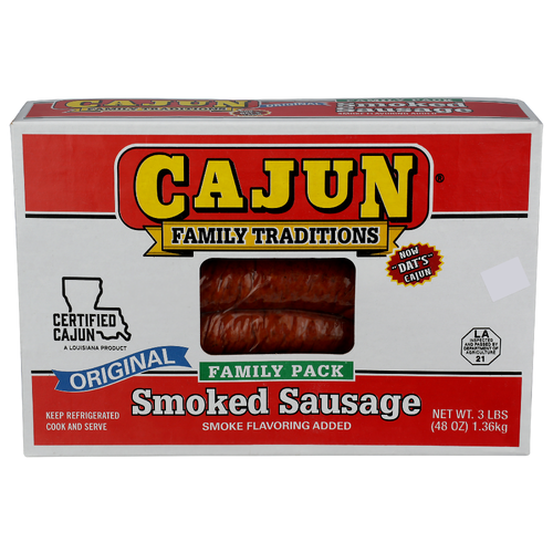 CAJUN FAMILY TRADITIONS Pack Original Smoked Sausage - 3 Pound