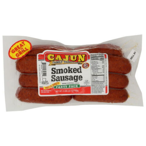 CAJUN FAMILY TRADITIONS Party Pack Hot & Spicy Smoked Sausage - 2 Pound