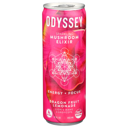 Odyssey Elixir Dragon Fruit Lemonade Sparkling Energy - 12 Fluid Ounce
