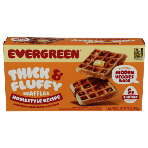 Evergreen Homestyle Thick & Fluffy Waffles - 2.25 Ounce - 4 Count Image 1 of 4