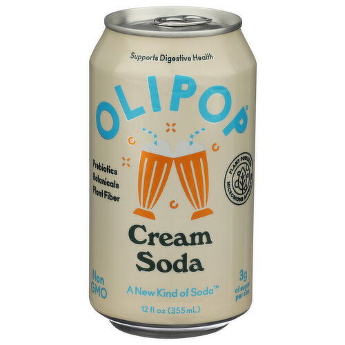 Olipop Cream Soda - 12 Fluid Ounce