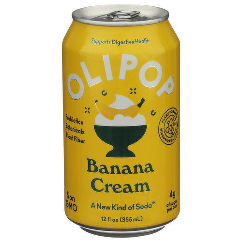 Olipop Banana Cream A New Kind Of Soda - 12 Fluid Ounce