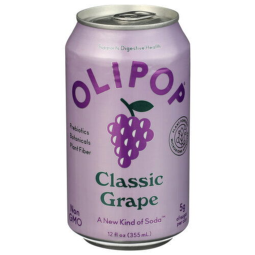 Olipop Classic Grape Carbonated Shelf Stable - 12 Fluid Ounce Image 1 of 4