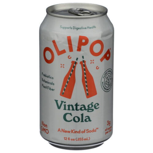OLIPOP  Prebiotic Vintage Cola Soda Pop - 12 Fluid Ounce Image 1 of 4