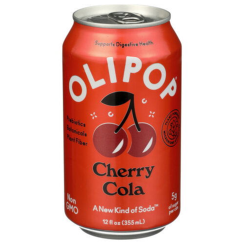 Olipop Cherry Cola Carbonated Shelf Stable - 12 Fluid Ounce Image 1 of 4
