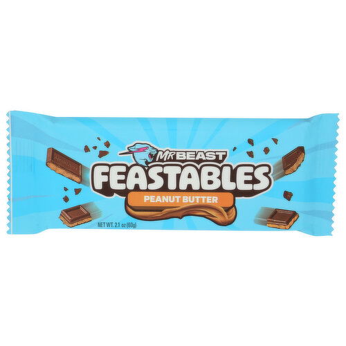Feastables Peanut Butter Milk Chocolate Bar - 2.1 Ounce