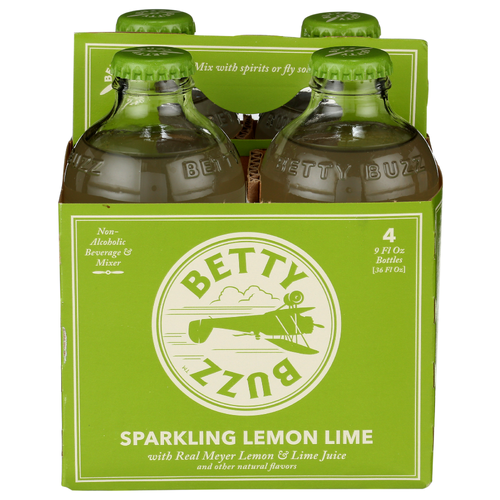 BETTY BUZZ Sparkling Lemon Lime - 9 Fluid Ounce - 4 Count