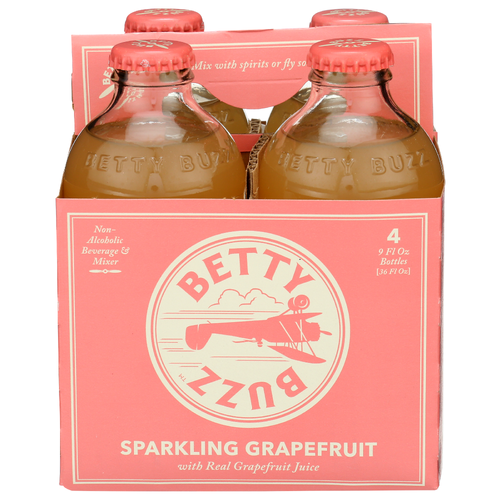 BETTY BUZZ Sparkling Grapefruit - 9 Fluid Ounce - 4 Count
