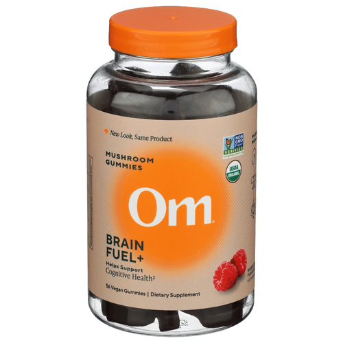 Om Raspberry Flavored Brain Fuel Mushroom Gummies - 56 Count