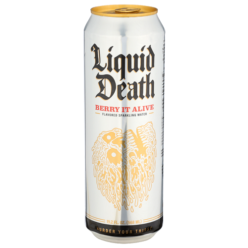 LIQUID DEATH Berry Flavored Sparkling Water It Alive - 19.2 Fluid Ounce