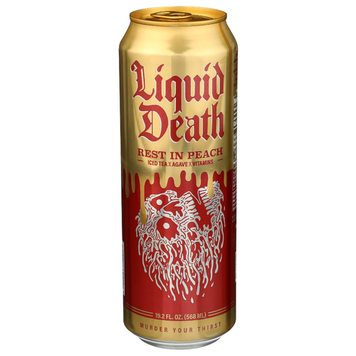 LIQUID DEATH Rest In Peach Iced Tea Singles - 19.2 Fluid Ounce
